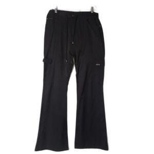 Vintage 90s ZANNA DI JEANS Black Wide Leg Cargo Pants Juniors Size 9